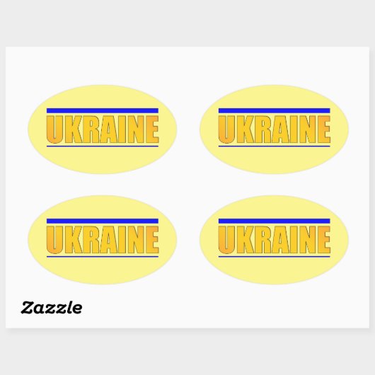Het opschrift Oekraïne Ovale Sticker (Vel)