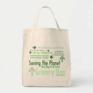 Het opslaan van de Planet One Bag At-A-Time Grocer Tote Bag