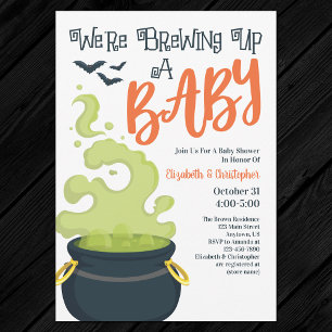 Het opsplitsen van een Baby Halloween Baby shower  Kaart