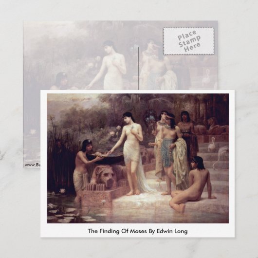 Het opsporen van mozes door Edwin Long Briefkaart (Voorkant / Achterkant)