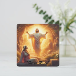 Het Opstandingslicht: Jezus Christus Staat Op Feestdagenkaart