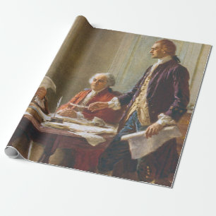 Het opstellen van de onafhankelijkheidsverklaring cadeaupapier