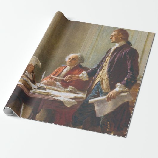 Het opstellen van de onafhankelijkheidsverklaring cadeaupapier (Uitgerold)