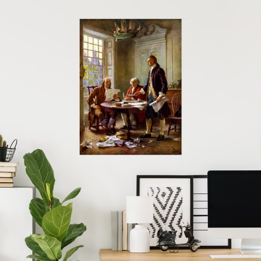 Het opstellen van de onafhankelijkheidsverklaring poster (Thuiskantoor)