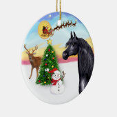 Het opstijgen - Black Arabian Horse Keramisch Ornament (Rechts)