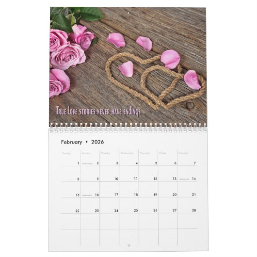 het optillen van citaten en fotografie blend kalender (Feb 2026)