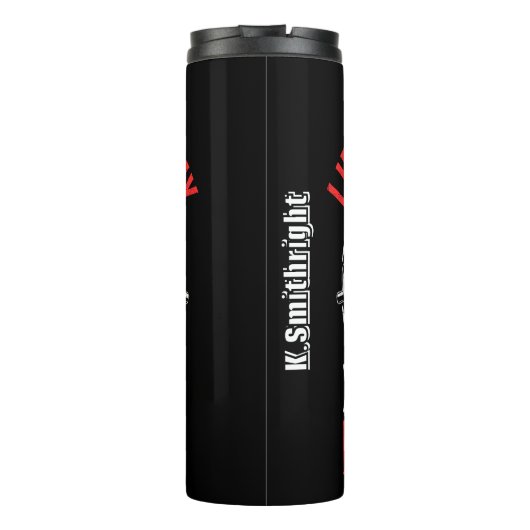 Het optillen van zware demonen heeft huisgenoten thermosbeker (Achterkant)