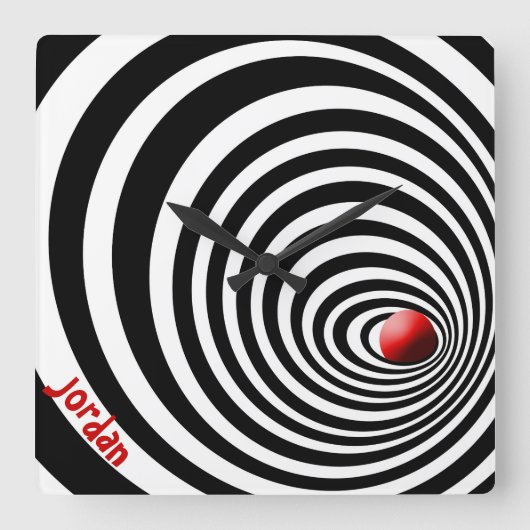 Het Optische Art. van de Tunnel van de tijd Vierkante Klok (Voorkant)