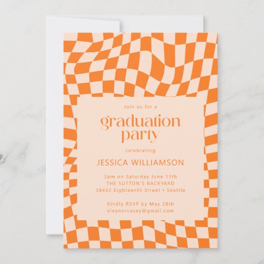 Het Oranje Abstracte Afstuderen van het Controlebo Kaart (Voorkant)