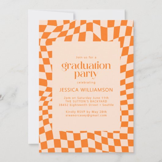 Het Oranje Abstracte Afstuderen van het Controlebo Kaart (Voorkant)