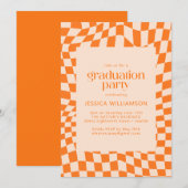 Het Oranje Abstracte Afstuderen van het Controlebo Kaart (Voorkant / Achterkant)