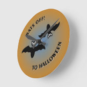 Het Oranje Blauw van de Knuppels van Halloween Ronde Klok (Hoek)