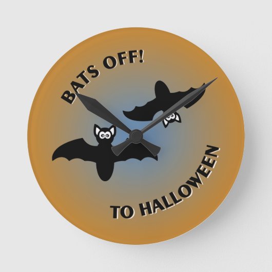 Het Oranje Blauw van de Knuppels van Halloween Ronde Klok (Voorkant)