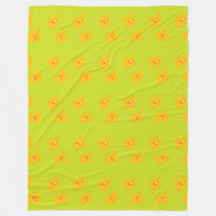 Het oranje bloemen dekbed fleece deken