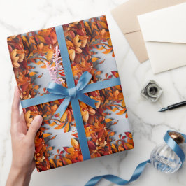 Het Oranje Bloemmotief Ontwerp Cadeaupapier