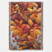 Het Oranje Bloemmotief Ontwerp Deken (Voorkant Verticaal)