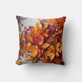 Het Oranje Bloemmotief Ontwerp Kussen
