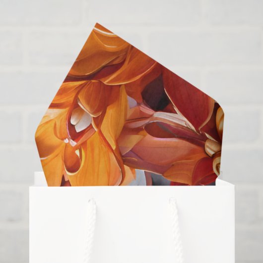 Het Oranje Bloemmotief Ontwerp Tissuepapier (Cadeauzakje)