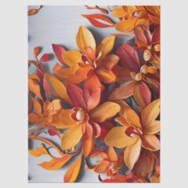 Het Oranje Bloemmotief Ontwerp Tissuepapier