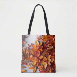 Het Oranje Bloemmotief Ontwerp Tote Bag