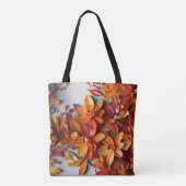 Het Oranje Bloemmotief Ontwerp Tote Bag (Achterkant)