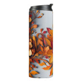 Het Oranje Bloempatroonontwerp Thermosbeker (Gedraaid links)