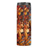 Het Oranje Bloempatroonontwerp Thermosbeker (Achterkant)