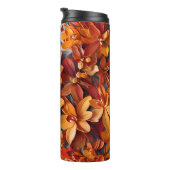 Het Oranje Bloempatroonontwerp Thermosbeker (Geroteerd rechts)