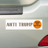 Het Oranje gezicht moet weg! / anti-Trump, Bumpersticker (Op auto)