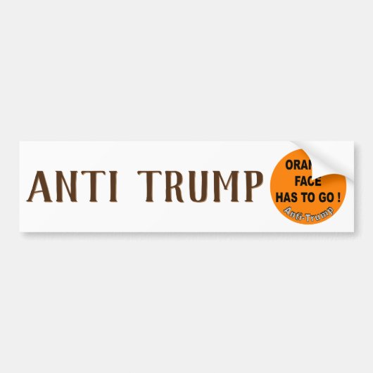 Het Oranje gezicht moet weg! / anti-Trump, Bumpersticker (Voorkant)