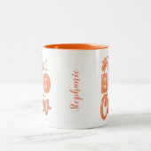 Het Oranje glitter van de Boo-bemanning Tweekleurige Koffiemok (Center)