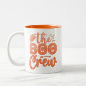 Het Oranje glitter van de Boo-bemanning Tweekleurige Koffiemok (Links)