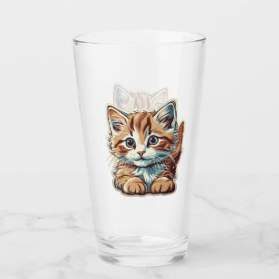 Het oranje katje vol mischief glas