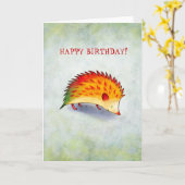 Het oranje (klantgerichte) Wenskaart van de Egel Kaart (Gele Bloem)