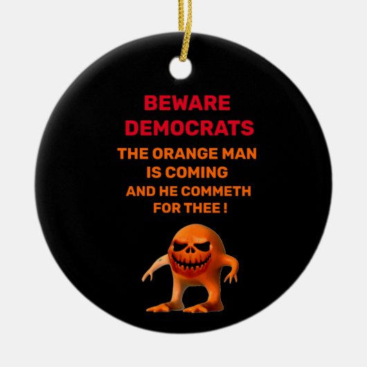 Het ORANJE MAN Keramisch Ornament (Voorkant)