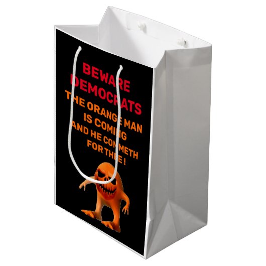 Het ORANJE MAN Medium Cadeauzakje (Voorkant Gekanteld)