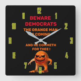 Het ORANJE MAN Vierkante Klok