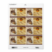 Het Oranje monogram RABBIT ( Young Hare ) Etiket (Full Sheet)