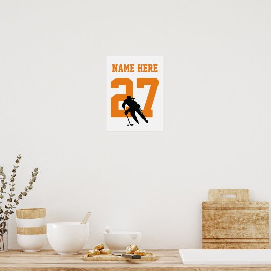 Het Oranje nummer van vrouwelijke gepersonaliseerd Poster (Keuken)