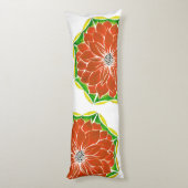 Het ORANJE Ontwerp van POINSETTIA Lichaamskussen (Achterkant (Verticaal))