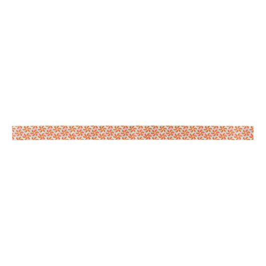 Het Oranje Patroon van de Wand van de Retro Satijnen Lint (Voorkant)