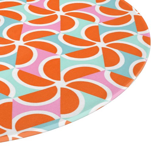 Het Oranje Patroon van de Wand van de Retro Snijplank (Hoek)