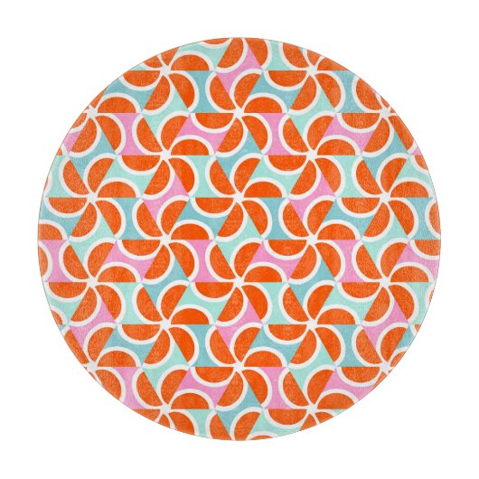 Het Oranje Patroon van de Wand van de Retro Snijplank (Voorkant)