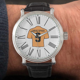Het Oranje Shirt van het Football met Roman Aantal Horloge
