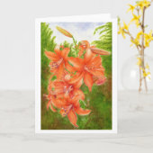 Het oranje wenskaart van de de waterverfkunst van kaart (Gele Bloem)