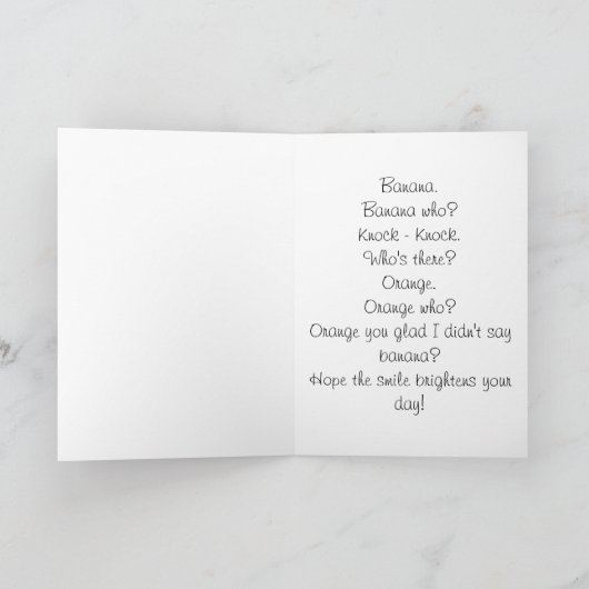 Het oranje Wenskaart van de Grap van de slag-Slag Kaart (Binnen)