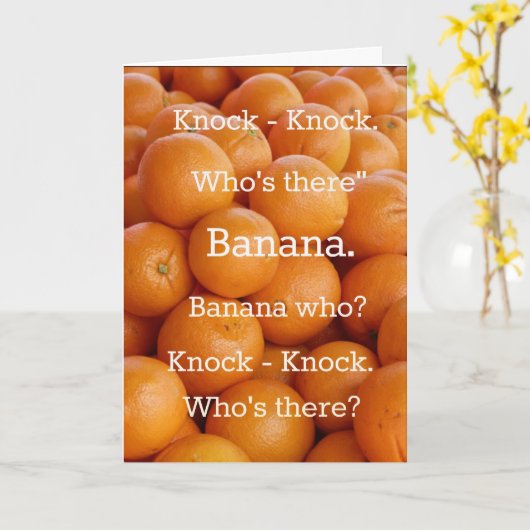 Het oranje Wenskaart van de Grap van de slag-Slag Kaart (Gele Bloem)