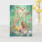 Het oranje Wenskaart van de Meermin Kaart (Gele Bloem)