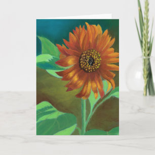 Het oranje Wenskaart van de Zonnebloem Kaart