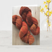 Het oranje Wenskaart van het Garen Handdyed Kaart (Gele Bloem)